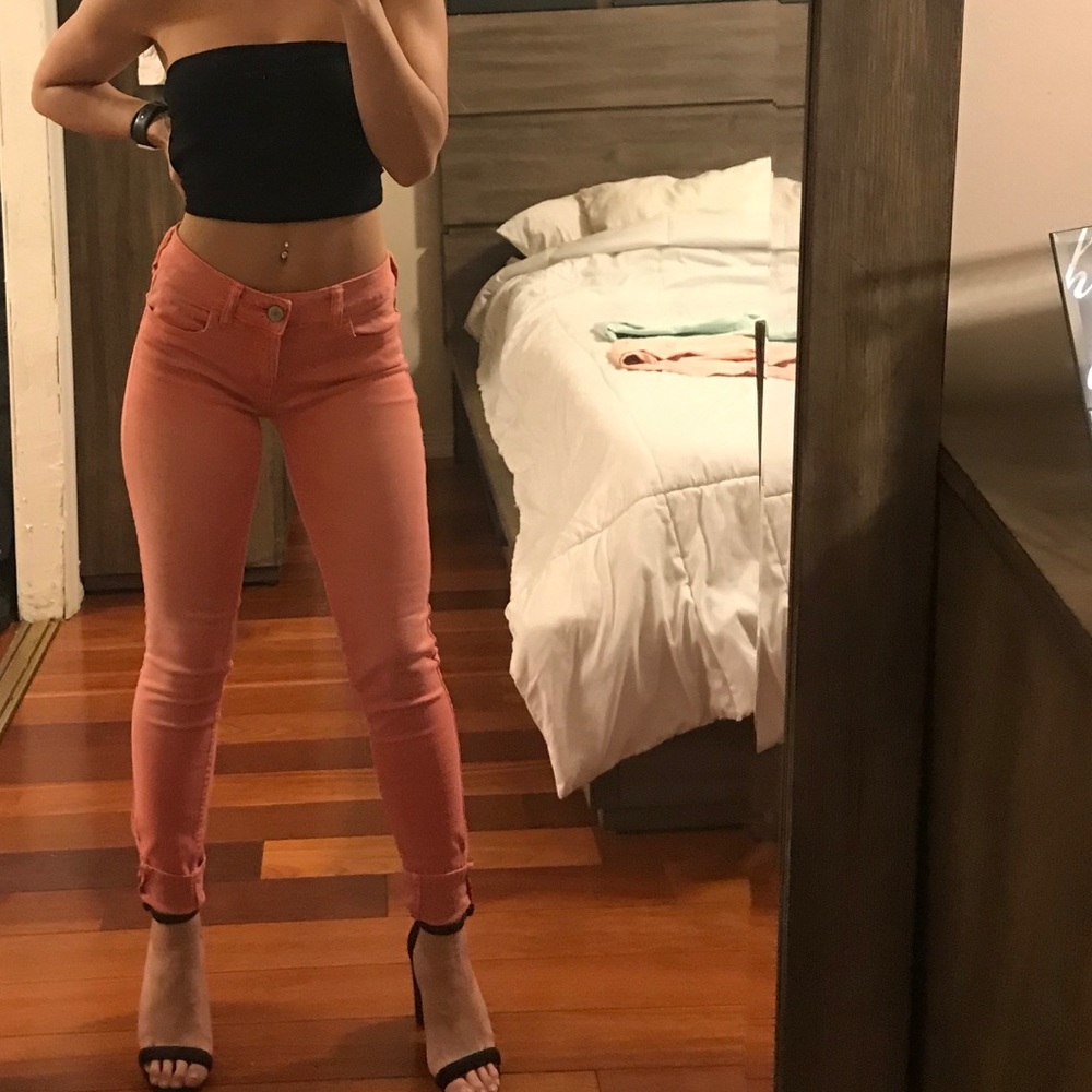 Hot pink jeggings pants